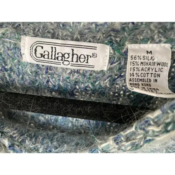 Vintage Silk Mohair Knit Sweater Gallagher Cozy Textured Parisian Boho Romantic - Picture 5 of 6